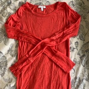 Delia’s bright coral ling sleeve